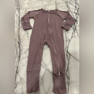 12-18 Larkspur bamboo baby zipper romper